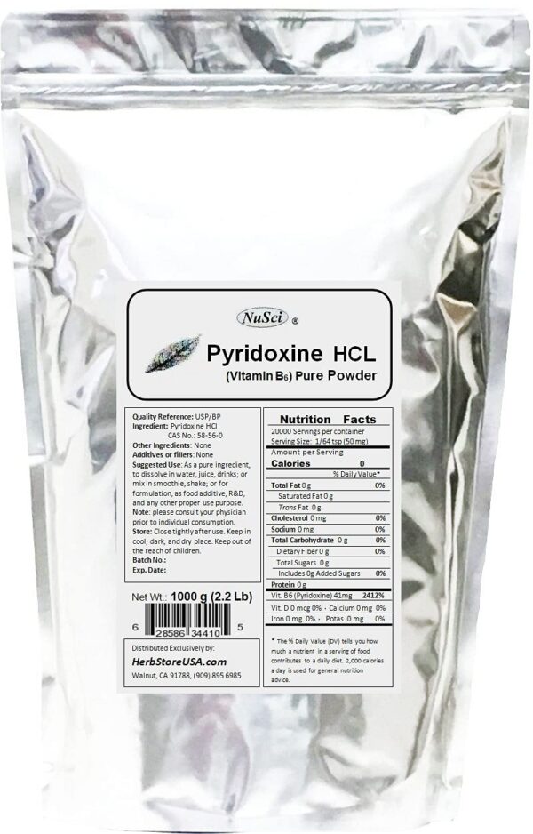 Version 1.0.0 NuSci Pyridoxine HCl polvo blanco 1000 g
