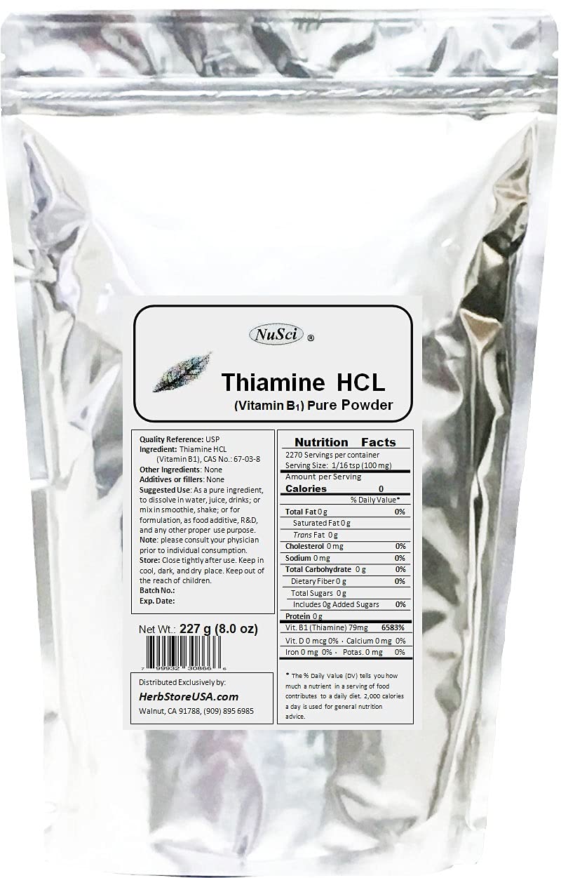 NuSci Thiamine HCL B1 Pure Powder