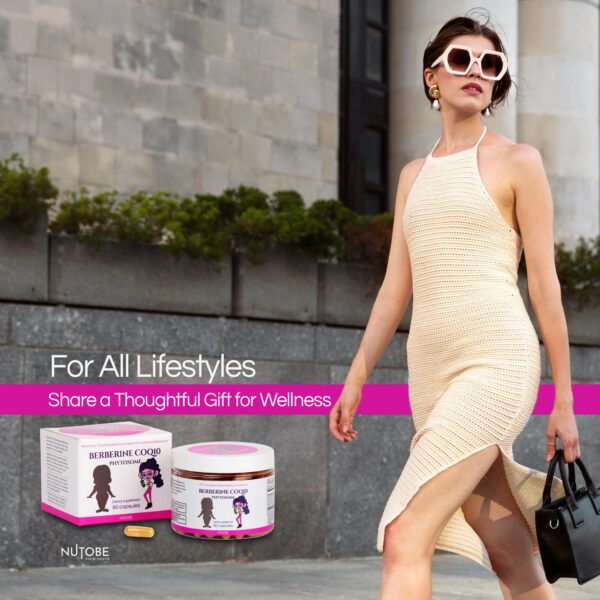 Version 1.0.0 Frasco con cápsulas NUTOBE Berberine CoQ10 Phytosome