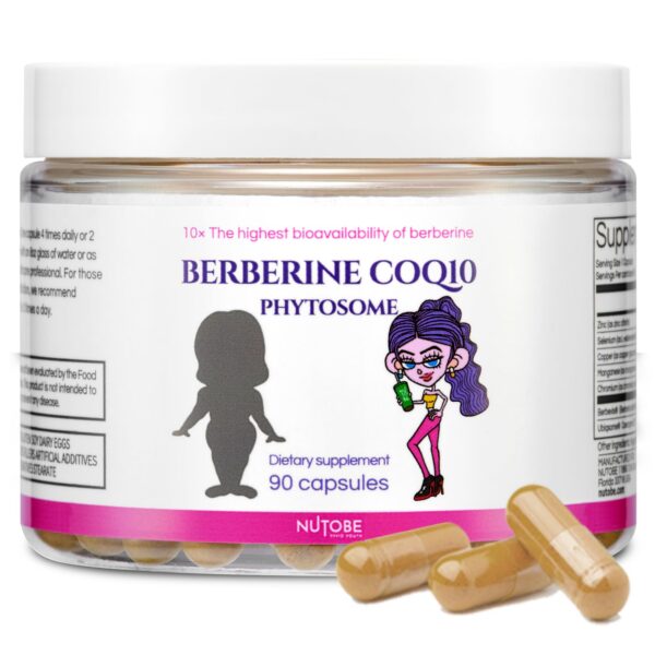 Version 1.0.0 Frente de la etiqueta NUTOBE Berberine CoQ10 Phytosome