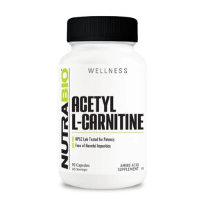 NutraBio Acetyl L-Carnitine 90 cápsulas frontal