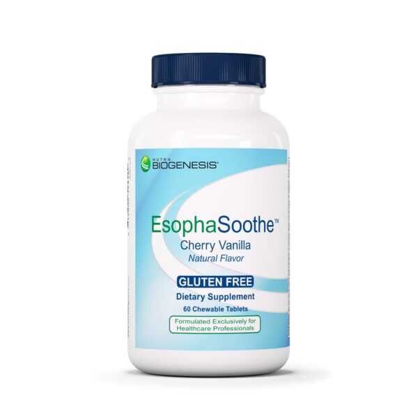 Version 1.0.0 Frasco de Nutra Biogenesis EsophaSoothe tabletas masticables soporte esofágico