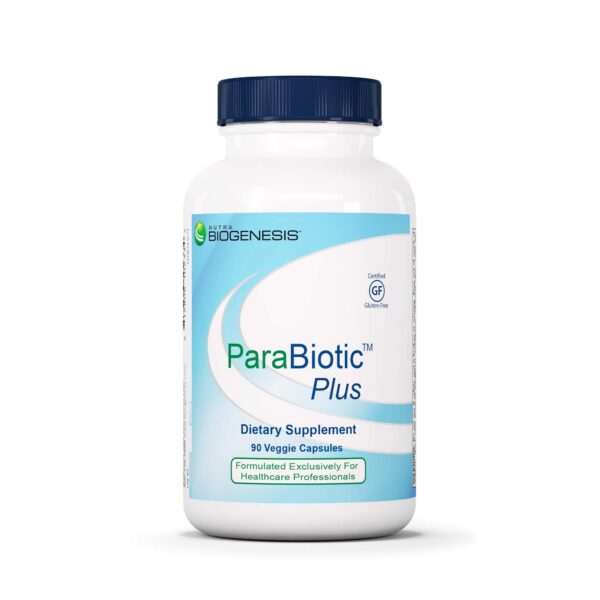 Version 1.0.0 Nutra BioGenesis ParaBiotic Plus probióticos frasco