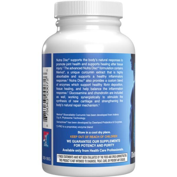 Etiqueta frontal de Nutra Disc & Joint