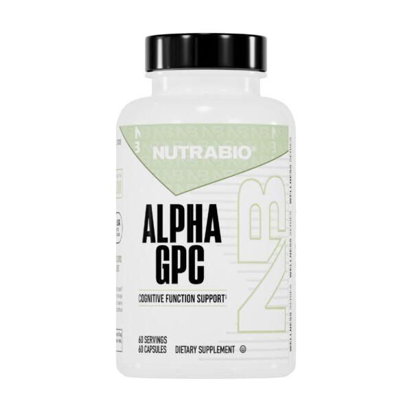 Frente de NutraBio Alpha GPC cápsulas 300 mg 60 vegetales