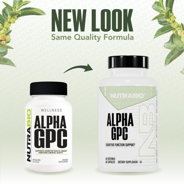 Etiqueta lateral de NutraBio Alpha GPC