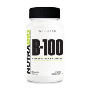 NutraBio B-100 complejo de vitaminas b 90 cápsulas vegetales