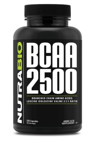 NutraBio BCAA 2500 etiqueta frontal