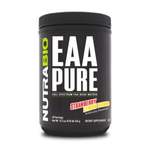 Version 1.0.0 Frente de etiqueta NutraBio EAA Pure 10 g