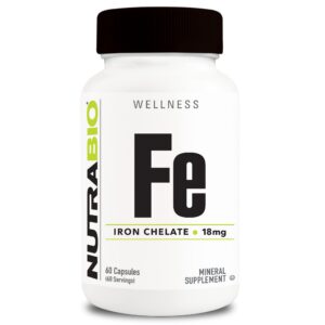 Frente de NutraBio Hierro Quelato 18 mg