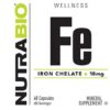 Reverso de etiqueta NutraBio Hierro Quelato