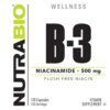 Detalle de etiqueta NutraBio Niacinamide 500 mg