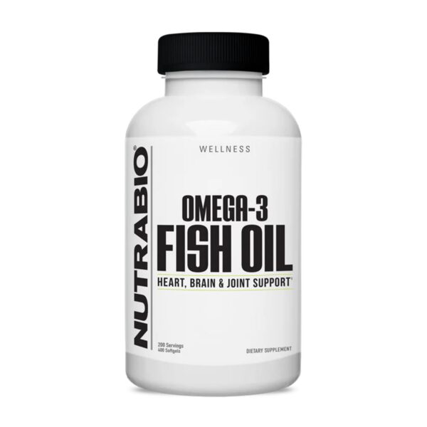 NutraBio Omega 3 Fish Oil bottle front label