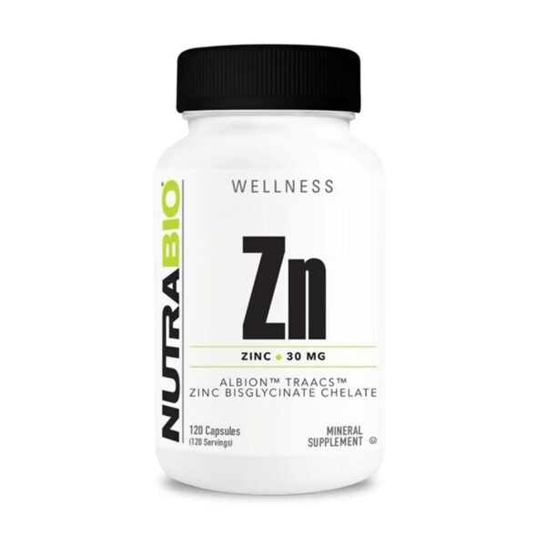Frasco de NutraBio Zinc Chelate 30 mg