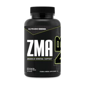 Version 1.0.0 NutraBio ZMA botella y etiqueta