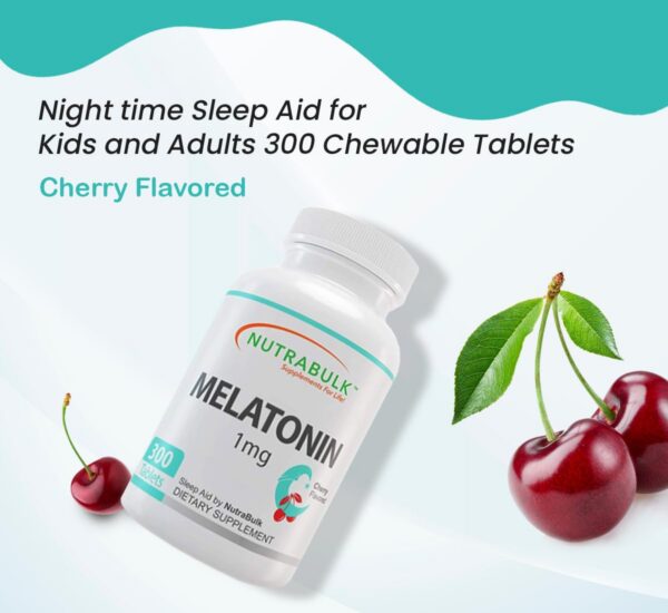 NutraBulk melatonina 1mg sabor cereza para dormir mejor