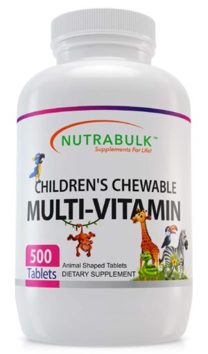 NutraBulk multivitaminas masticables niños 500 tabletas sabor cereza