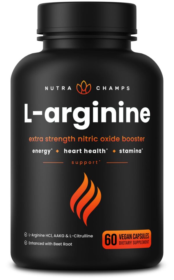 Frasco NutraChamps L-Arginina Premium 5-en-1