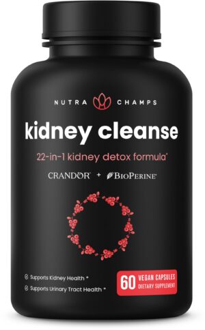NutraChamps detox renal 22 en 1 frasco frontal