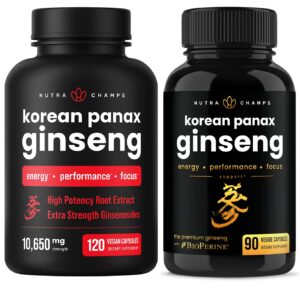 Paquete NutraChamps dúo Ginseng Oro y Panax Rojo Coreano