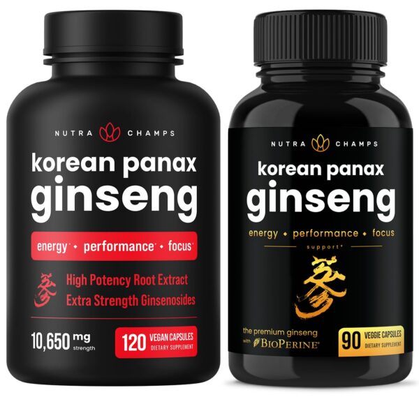 Version 1.0.0 Paquete NutraChamps dúo Ginseng Oro y Panax Rojo Coreano
