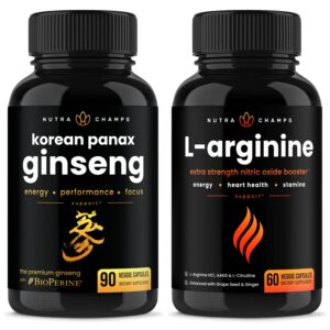 Frente del bundle NutraChamps Ginseng Gold Series y L-Arginine