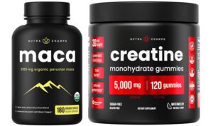 Paquete NutraChamps con gomitas de creatina y maca