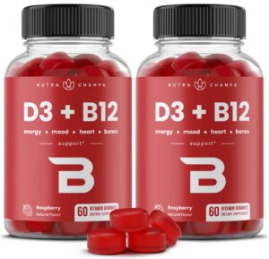 NutraChamps gomitas vitamina d3 y b12 con metil b12 120 unidades