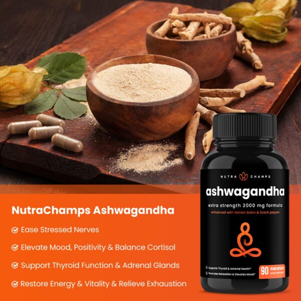 Frascos cápsulas ginseng y ashwagandha NutraChamps en paquete
