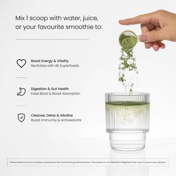 Etiqueta y packaging de NutraChamps Super Greens