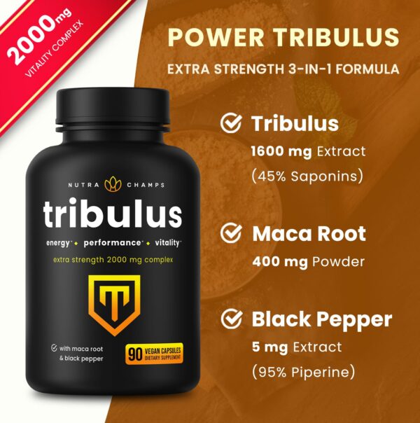 NutraChamps Tribulus fórmula para energía y desempeño masculino