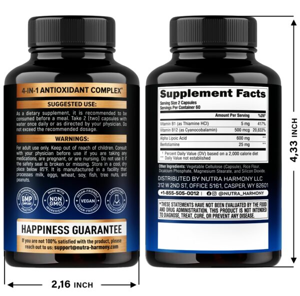 Cápsulas de ácido alfa-lipoico NutraHarmony