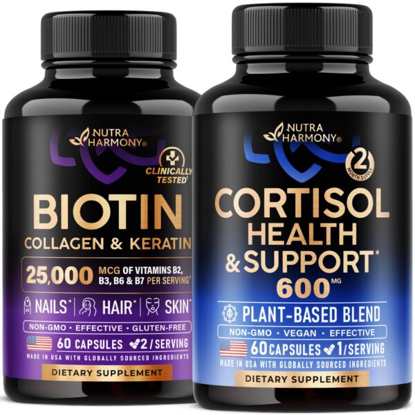 NutraHarmony Biotin Colágeno Queratina cápsulas frontal