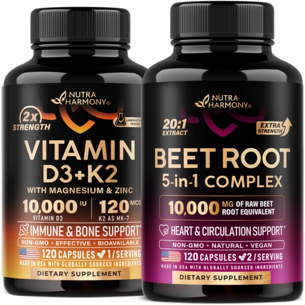 NutraHarmony D3 K2 y Remolacha cápsulas