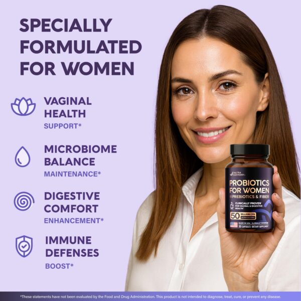 Frasco de vitaminas para mujeres NUTRAHARMONY