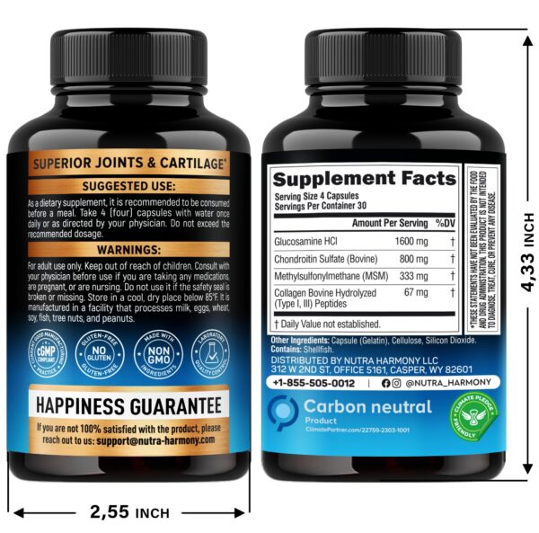 Cápsulas NutraHarmony Glucosamina Condroitina