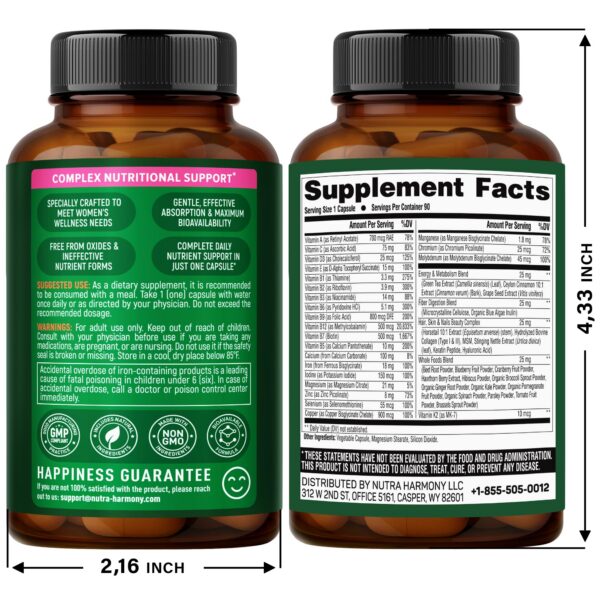 Envase de Nutraharmony Complejo B y multivitaminas