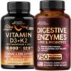 Cápsulas NUTRAHARMONY D3 K2 y enzimas digestivas