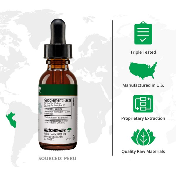 Frasco de tintura NutraMedix Burbur con extracto de hoja de manayupa