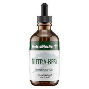 Version 1.0.0 Etiqueta de Nutra-BBS+ de NutraMedix en frasco