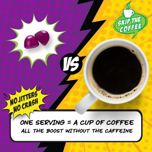 Etiqueta frontal gomitas energética Nutramin 90 unidades