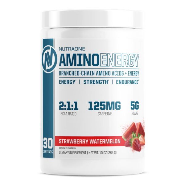 Frente de NutraOne Amino Energy sabor Fresa Sandía