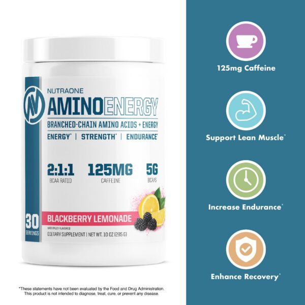 Version 1.0.0 Frente de etiqueta NutraOne Amino Energy sabor Fresa Sandía