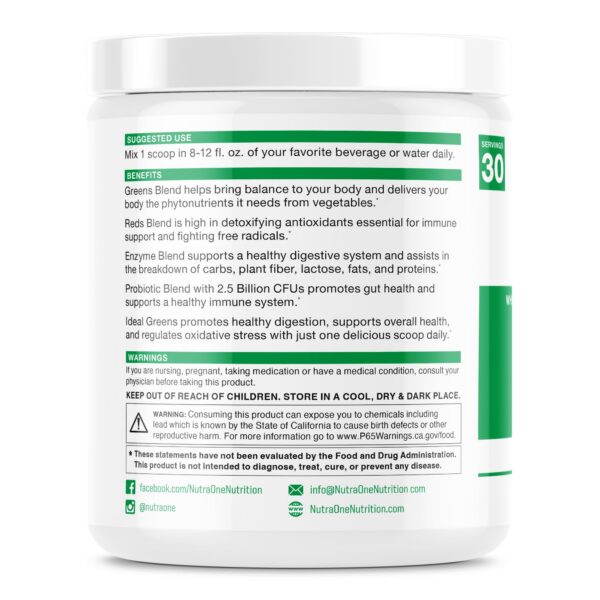 NutraOne Ideal Greens en envase