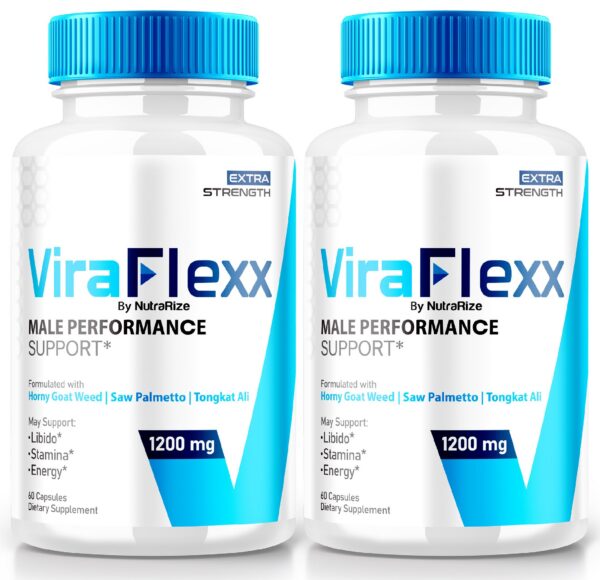 Version 1.0.0 NutraRize ViraFlexx for Men frasco y etiqueta