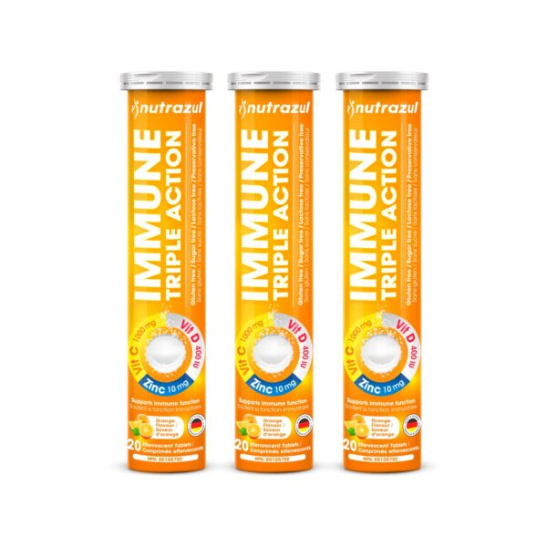 Nutrazul tabletas efervescentes triple acción vitamina naranja