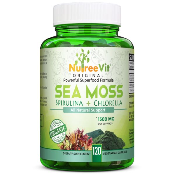 Suplemento NutreeVit Musgo Marino Espirulina y Chlorella 60 cápsulas