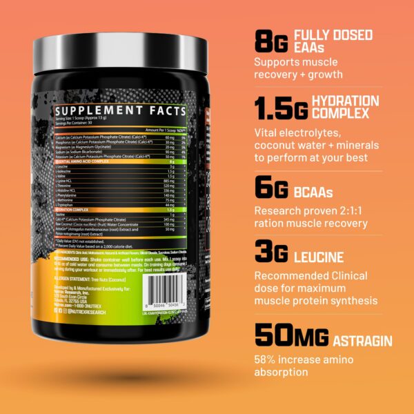 Relación de ingredientes EAA y BCAA en etiqueta