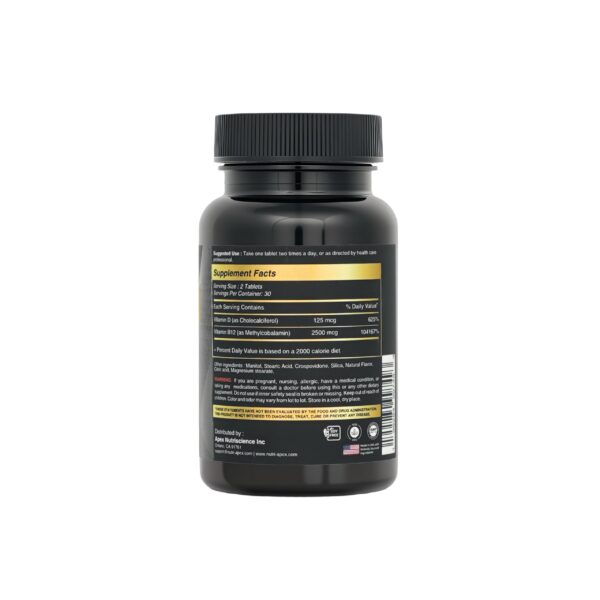 Etiqueta del producto Nutri Apex B12 D3
