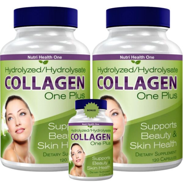 Vista frontal del bundle Collagen One Plus de NUTRI HEALTH ONE